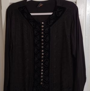 Boho Bohemian Women's Black Rayon Tunic (one size)